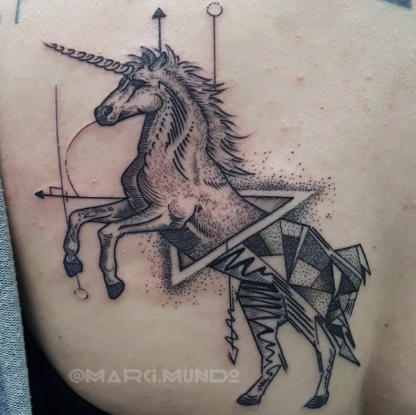 Unicorn tattoo by Damian Orawiec | Photo 29776